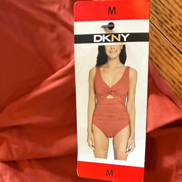 DKNY Terracotta One-Piece Swimsuit Women’s swimsuit Women’s beachwear  size M - Picture 3 of 5